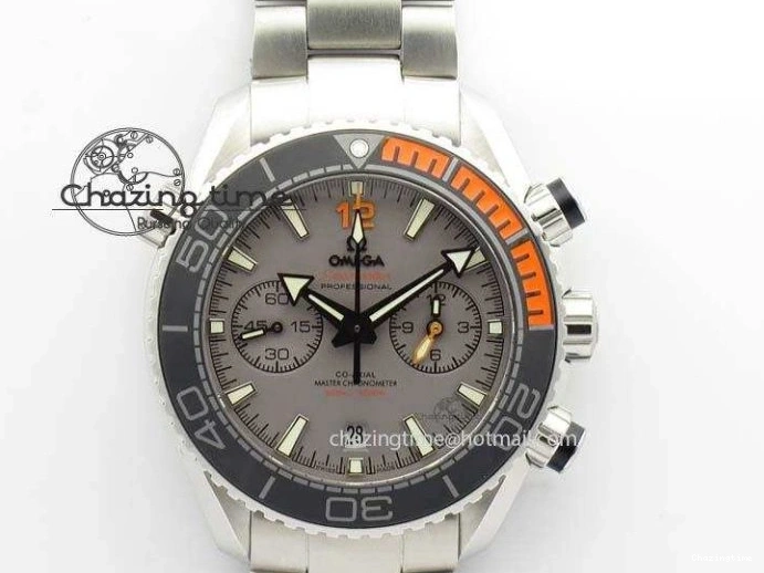 1223 Planet Ocean Master Chronometer Chrono SS OM 1:1 Best Edition Gray Dial On SS Bracelet A Reliable 8180